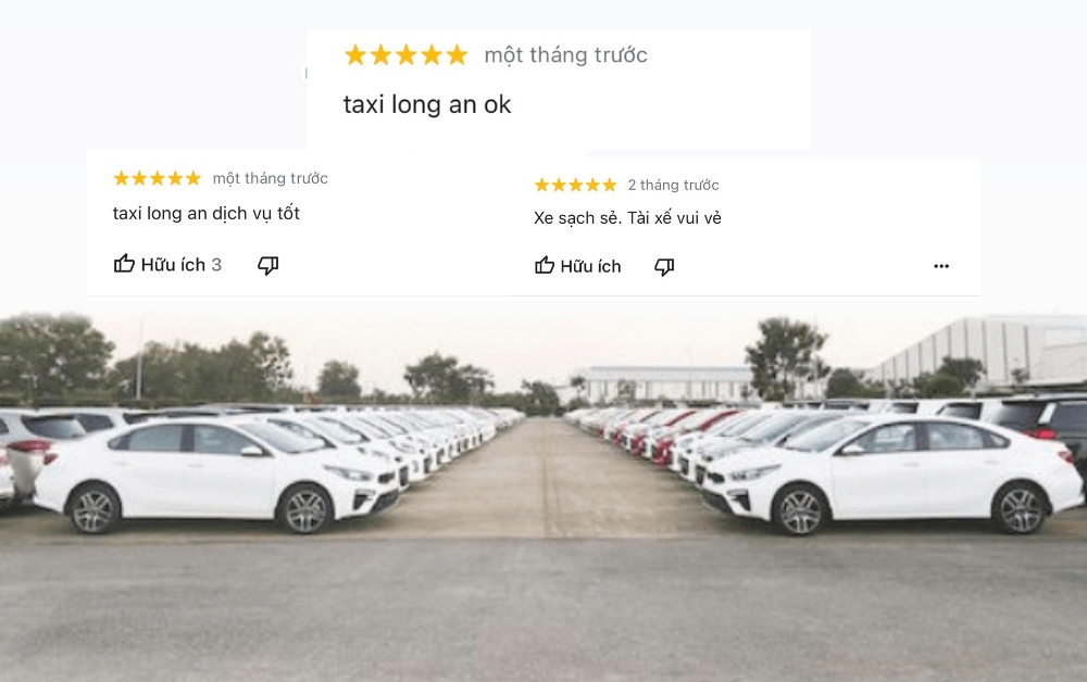 Nhận xét của khách hàng về dịch vụ taxi Long An 24h (Ảnh: Google Maps)