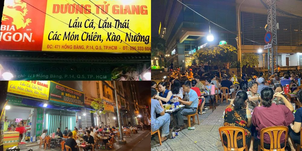 Quán có không gian ngoài trời, rất mát mẻ vào chiều tối 