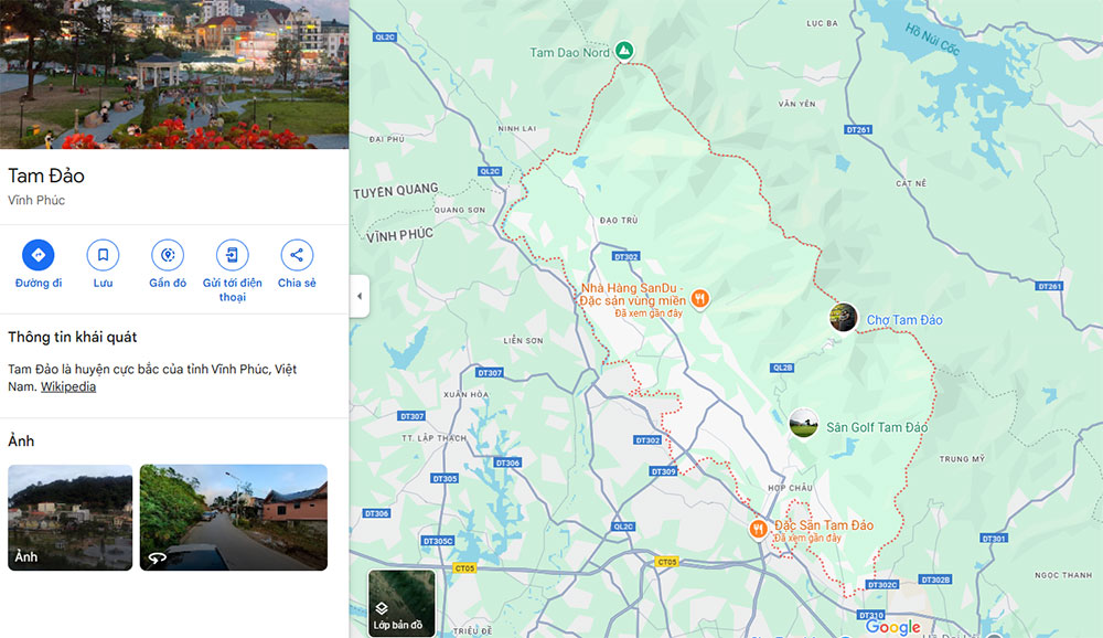 Ảnh Tam Đảo trên Google Maps (Ảnh: Google Maps)