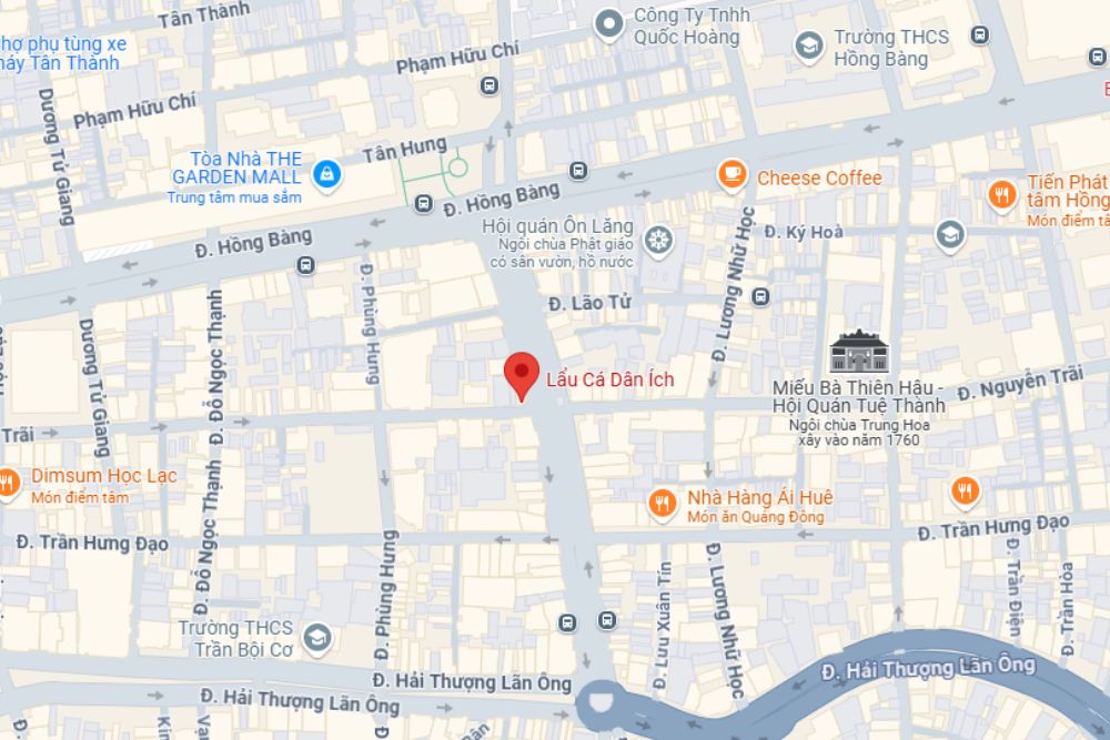 Địa chỉ của lẩu cá Dân Ích - Quán ăn ngon Quận 5​ (Ảnh: Google Maps)