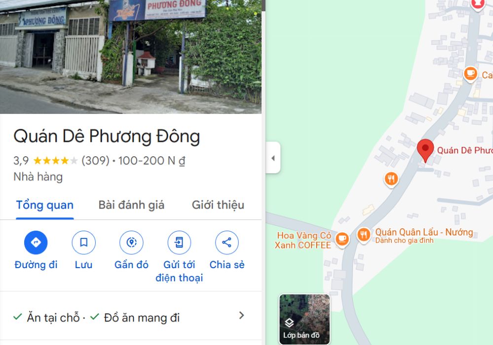 Quán Dê Phương Đông được đánh giá 3.9/5 sao dựa trên 309 bài nhận xét (Ảnh: Sưu tầm internet)