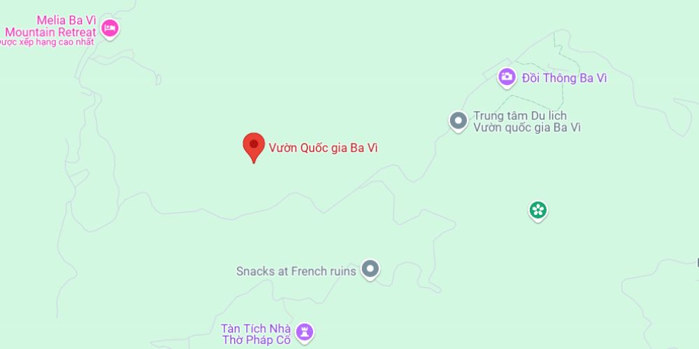 Bản đồ Vườn Quốc Gia Ba Vì​ trên Google Maps 