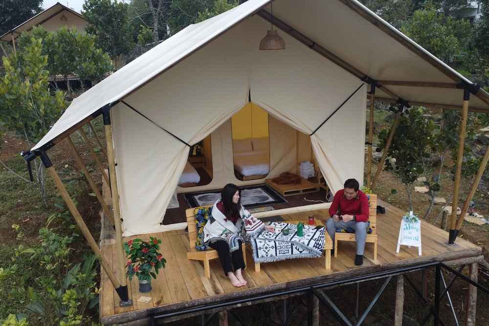 Khu Glamping rất phù hợp với những du khách thích không gian thiên nhiên ngoài trời 