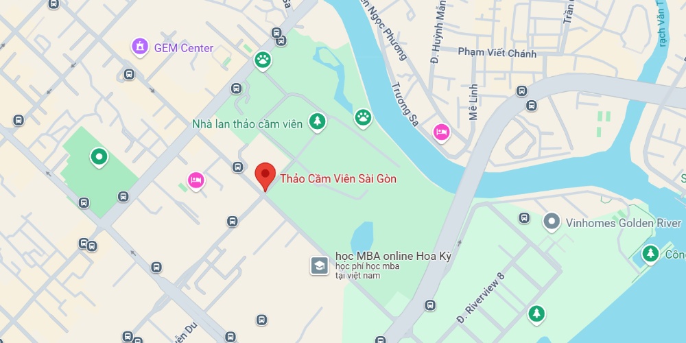 Vị trí của Thảo Cầm Viên trên bản đồ (Ảnh: Google Maps)