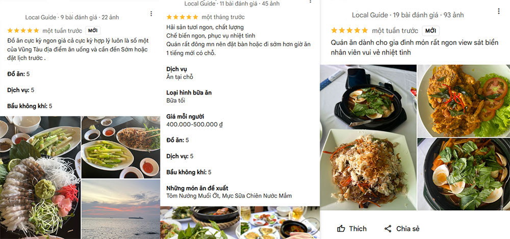 Đánh giá của khách hàng trên Google Maps (Ảnh: Google Maps)