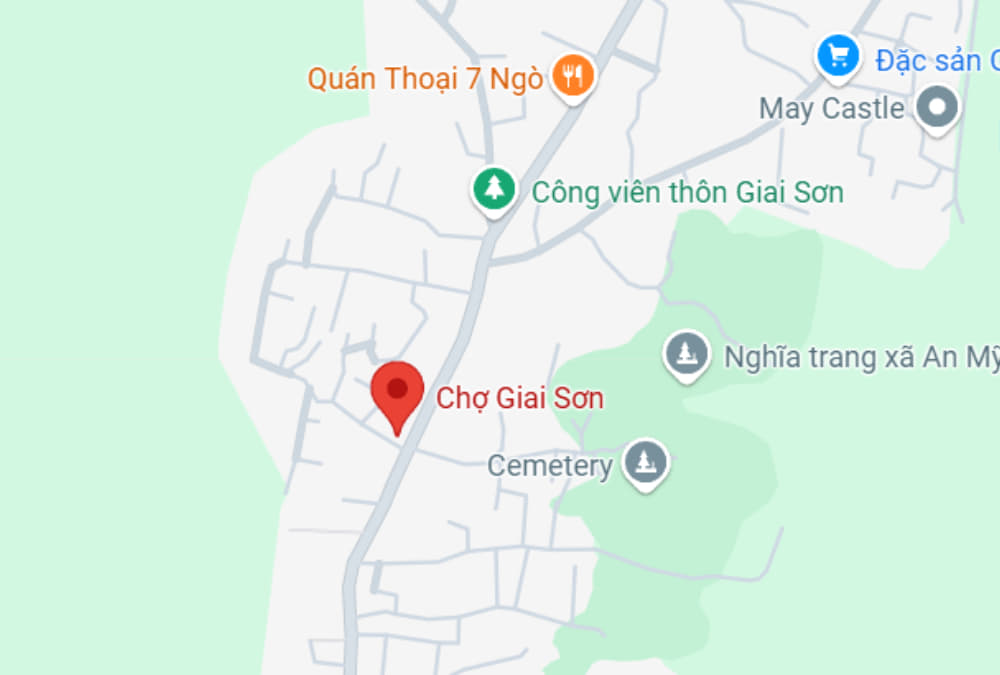 Chợ quê Giai Sơn cách thành phố Tuy Hòa 15km về phía Bắc (Ảnh: Google Maps)