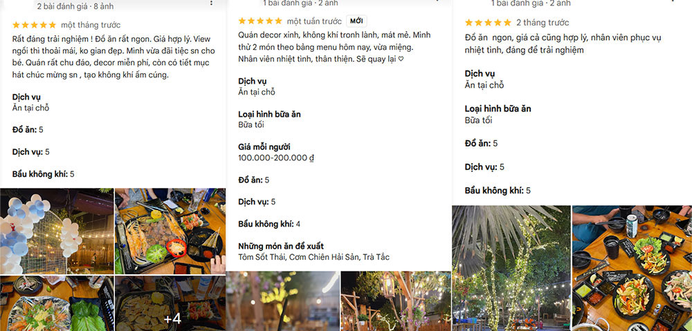 Đánh giá của khách hàng trên Google Maps (Ảnh: Google Maps)