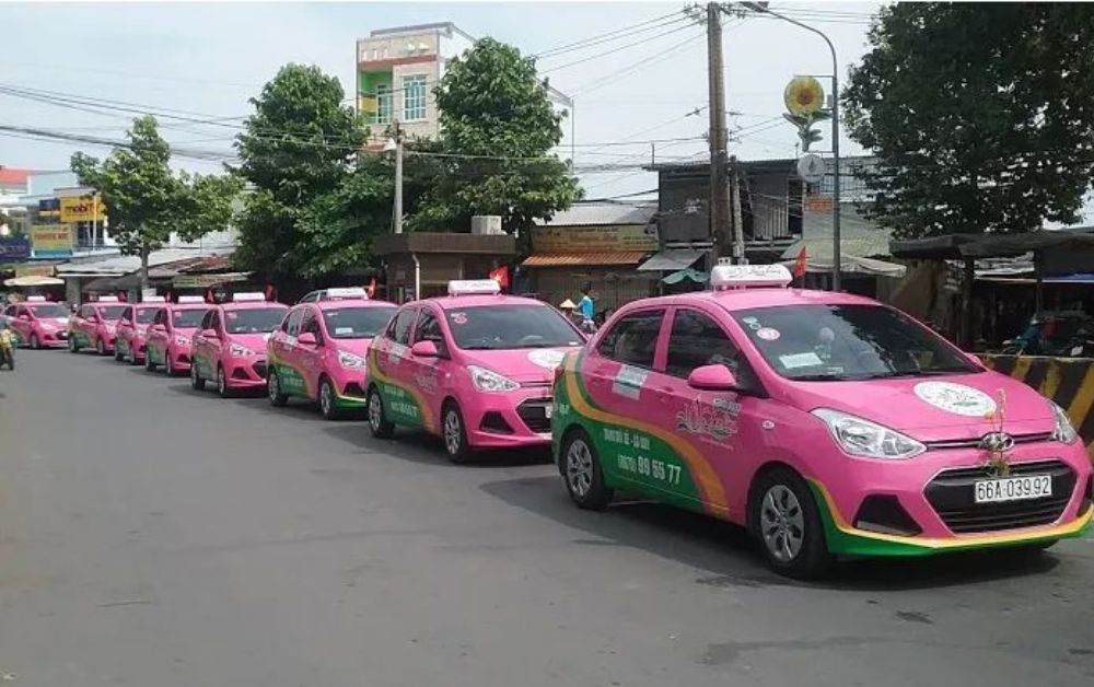 Sen Hồng taxi sở hữu đội xe với quy mô lớn tại Lấp Vò (Ảnh: Sưu Tầm Internet)