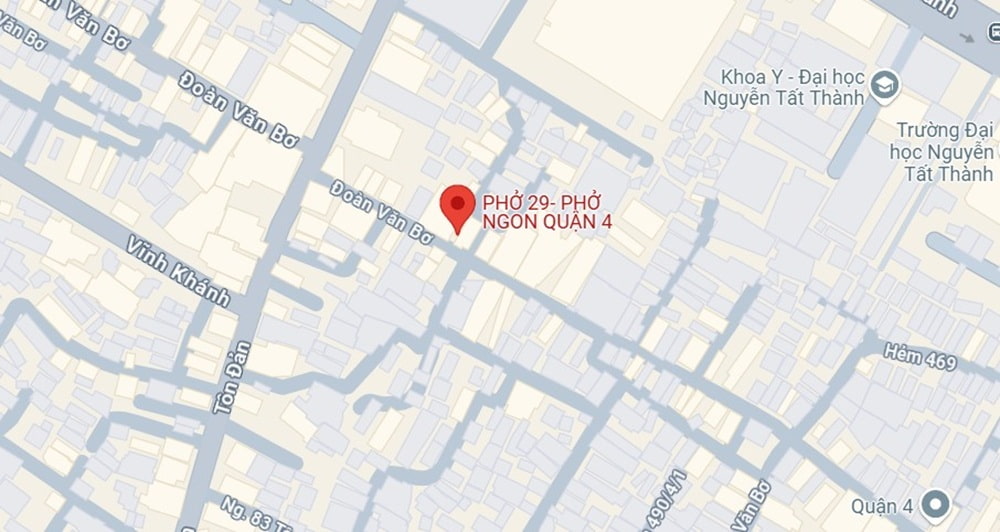 Phở 29 nằm tại 29 Đoàn Văn Bơ (Ảnh: Google Maps)