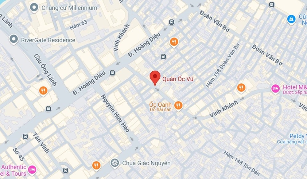 Ốc Vũ là một trong những biểu tượng ẩm thực của Quận 4 (Ảnh: Google Maps)