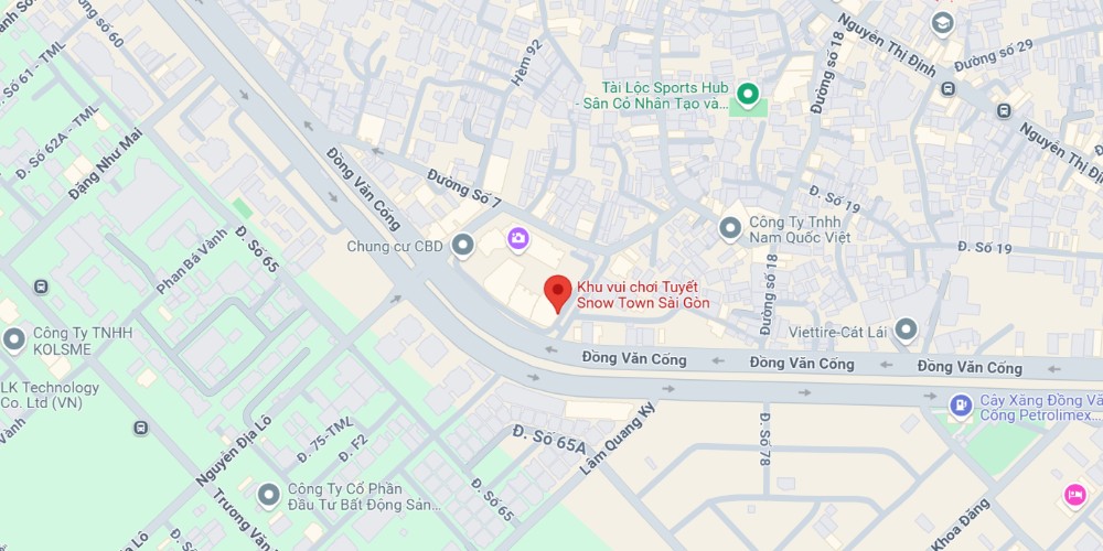 Vị trí của Khu vui chơi Tuyết Snow Town Sài Gòn trên bản đồ (Ảnh: Google Maps)