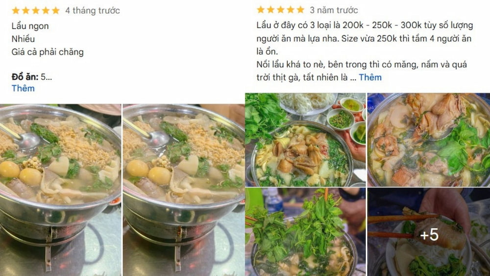 Lẩu gà lá é tại đây được yêu thích nhờ hương vị thơm ngon (Ảnh: Google Maps)