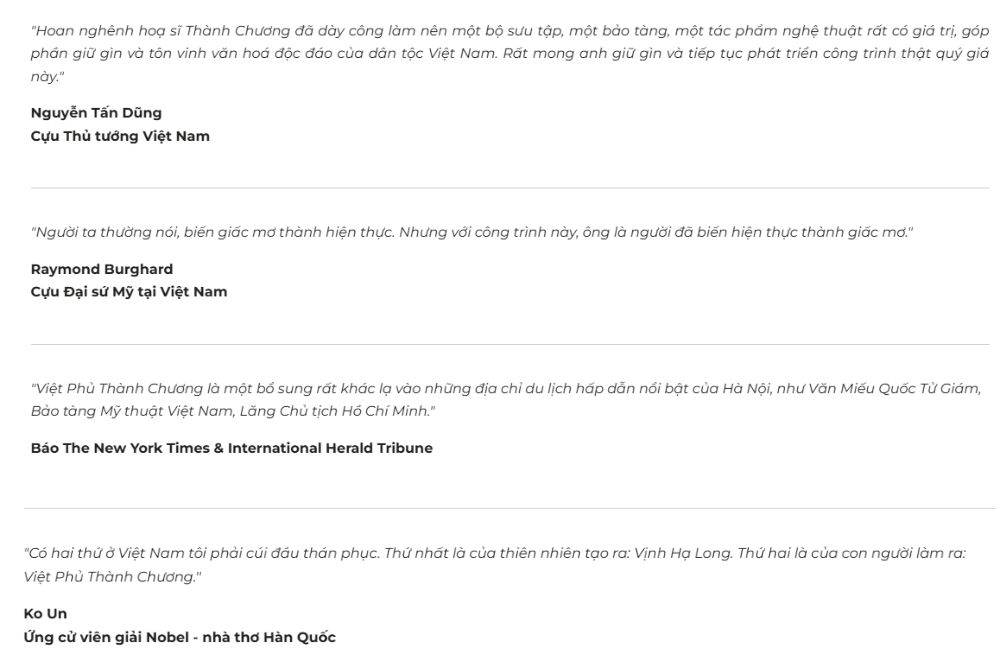 Những ấn tượng của những chính khách quốc tế về nơi đây (Ảnh: Sưu tầm Internet)
