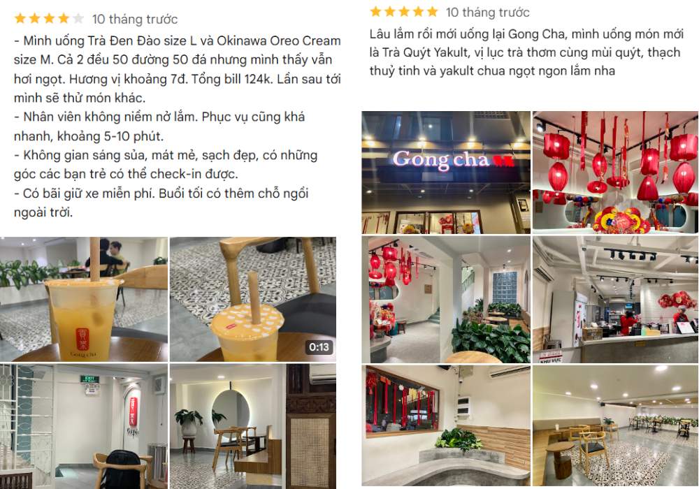 Những nhận xét khách quan của khách hàng về chất lượng tại Gong Cha