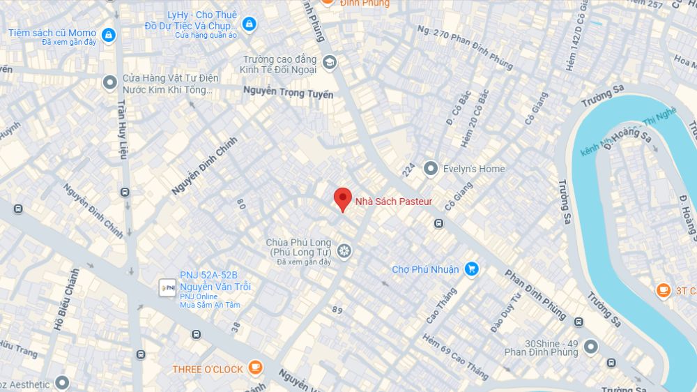 Nhà sách Pasteur chuyển về 16 Duy Tân, Phường 15, Phú Nhuận (Ảnh: Google Maps)