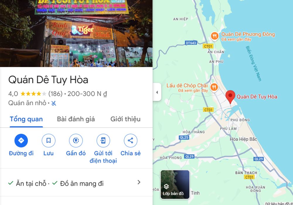 Quán Dê Tuy Hòa được đánh giá 4.0/5 sao dựa trên 186 bài viết nhận xét (Ảnh: Sưu tầm internet)