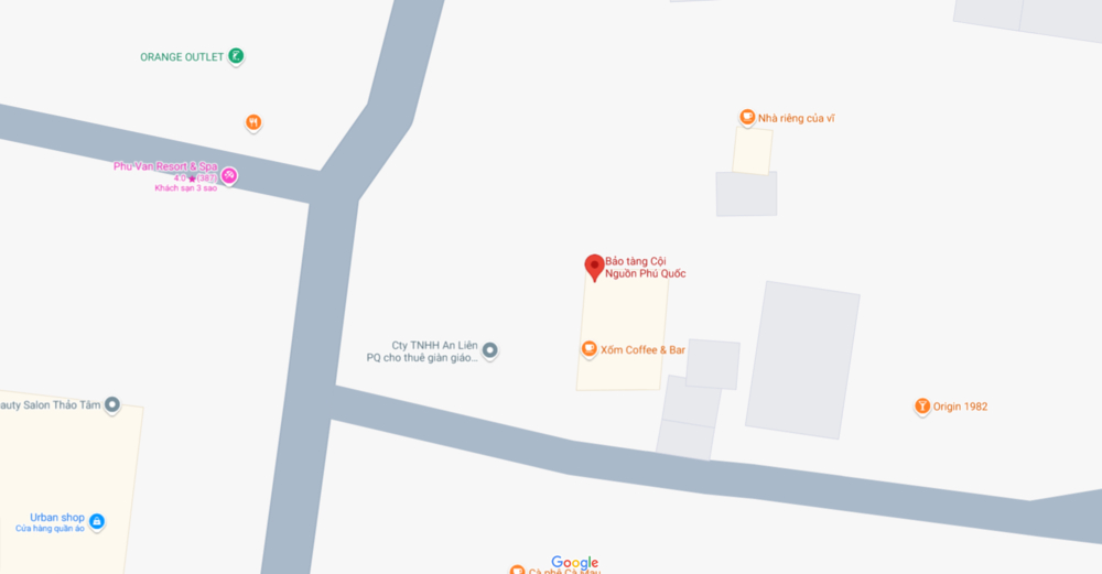 Vị trí bảo tàng Cội Nguồn Phú Quốc trên bản đồ (Ảnh: Google maps)