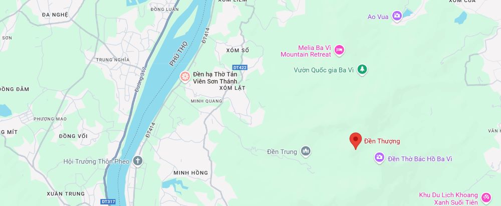 Địa chỉ Đền Thượng Tản Viên Sơn Thánh (Ảnh: Google Maps)