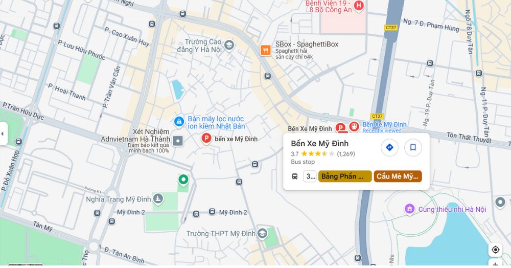 Địa điểm bến xe khách Mỹ Đình (Ảnh: Google Maps)