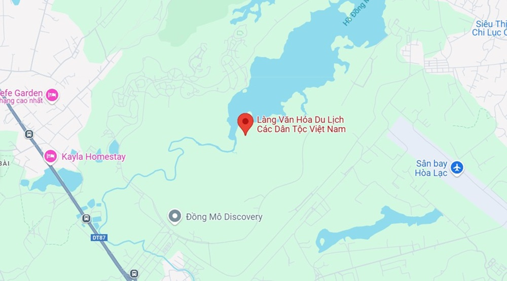 Làng Văn hóa nằm cách trung tâm Hà Nội hơn 40 km về phía Tây (Ảnh: Google Maps)