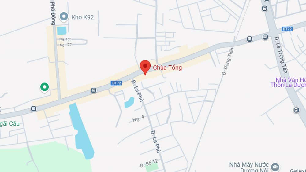 Địa chỉ chi tiết của chùa Tổng trên bản đồ