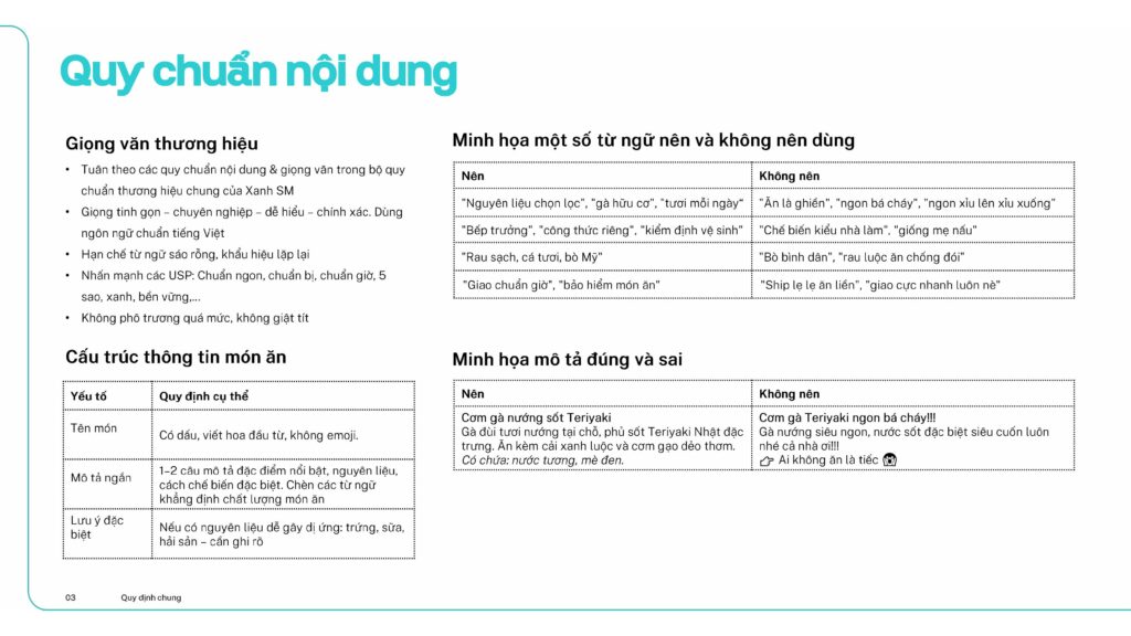 Hướng dẫn quy chuẩn hình ảnh và nội dung đăng tải trên ứng dụng Merchant dành cho Nhà hàng