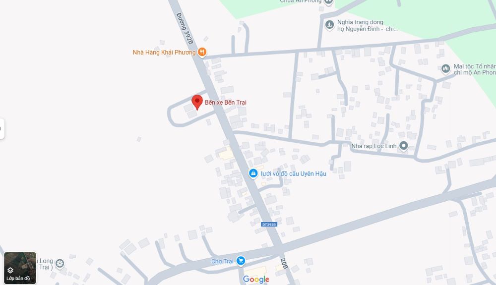 Vị trí bến xe Bến Trại (Ảnh: Google Maps)