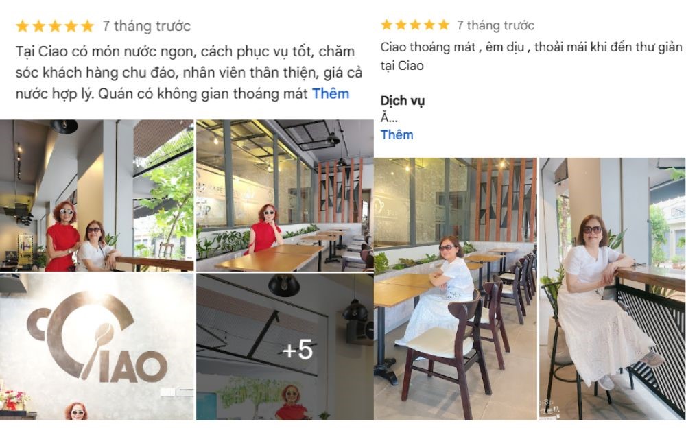 Những phản hồi tích cực từ khách hàng đối với Ciao Kafé Bình Tân