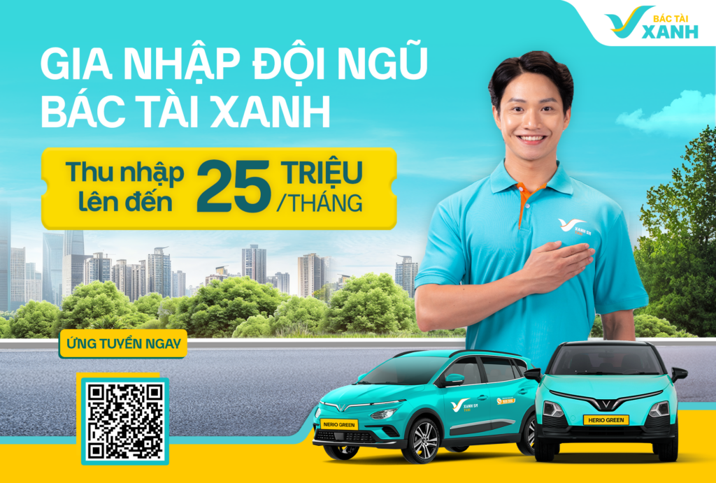 Xanh SM tuyển dụng số lượng lớn tài xế taxi Khánh Hòa thu nhập hấp dẫn (Ảnh: Xanh SM)