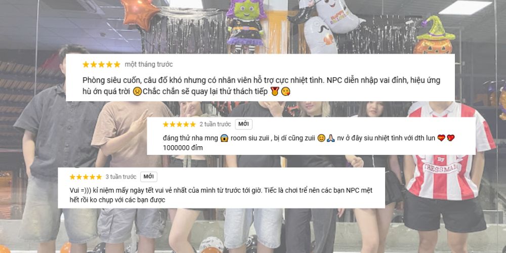 Đánh giá khách hàng về các phòng chơi tại Master Escape