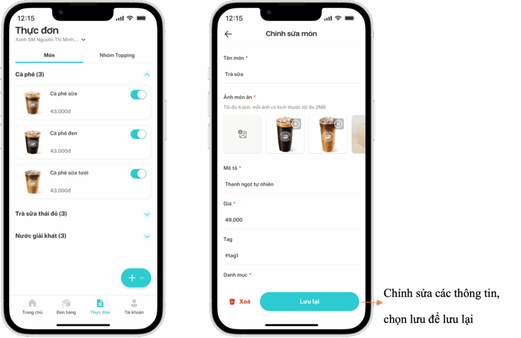 Hướng dẫn sử dụng ứng dụng Merchant Xanh SM Ngon