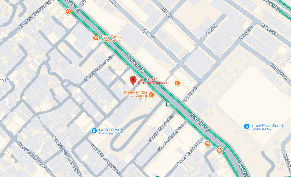 Tân Hải Vân Phan Văn Trị trên Google Maps (Ảnh: Google Maps)