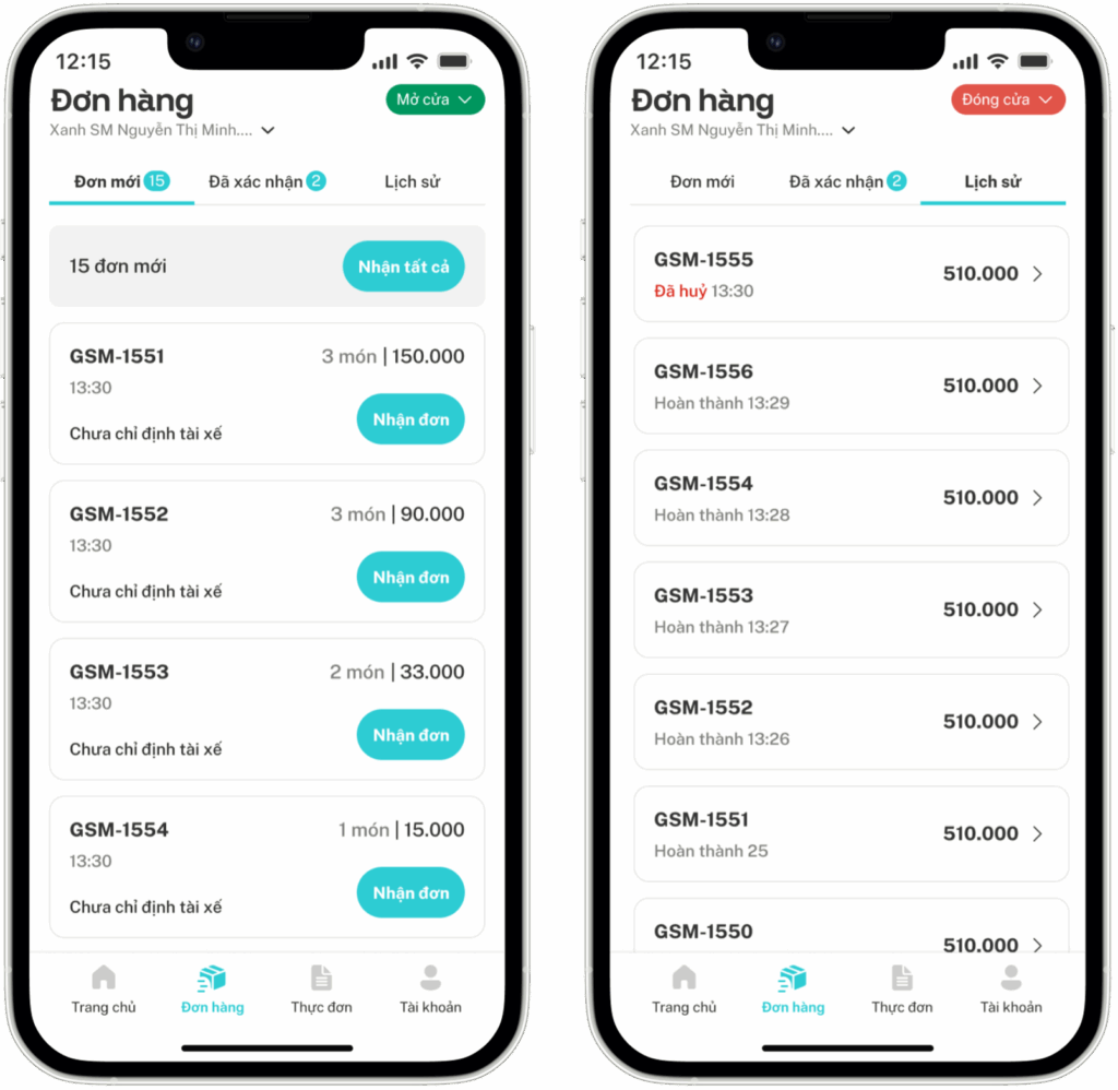 Hướng dẫn sử dụng ứng dụng Merchant Xanh SM Ngon