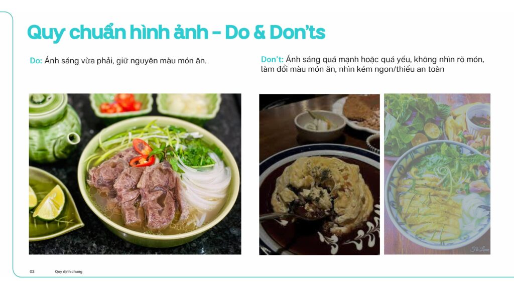 Hướng dẫn quy chuẩn hình ảnh và nội dung đăng tải trên ứng dụng Merchant dành cho Nhà hàng