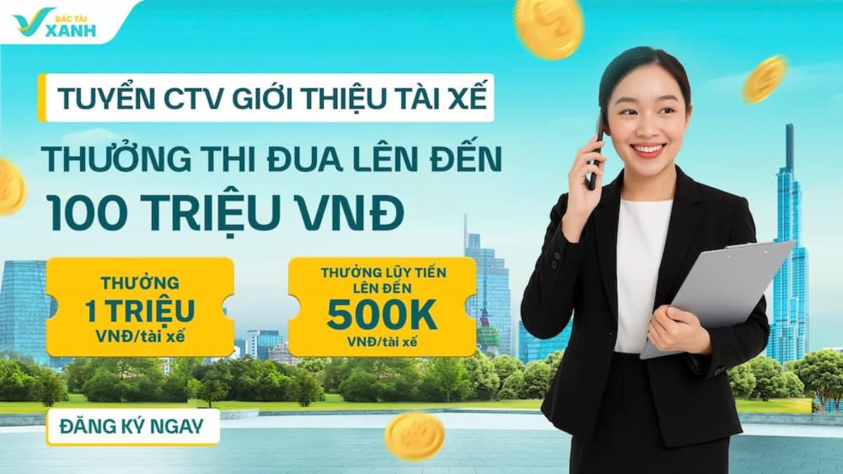 thưởng cộng tác viên tuyển tài xế Xanh SM