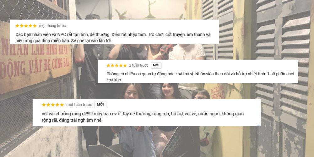 Nhân viên tại Spirit Escape được khách hàng đánh giá tích cực