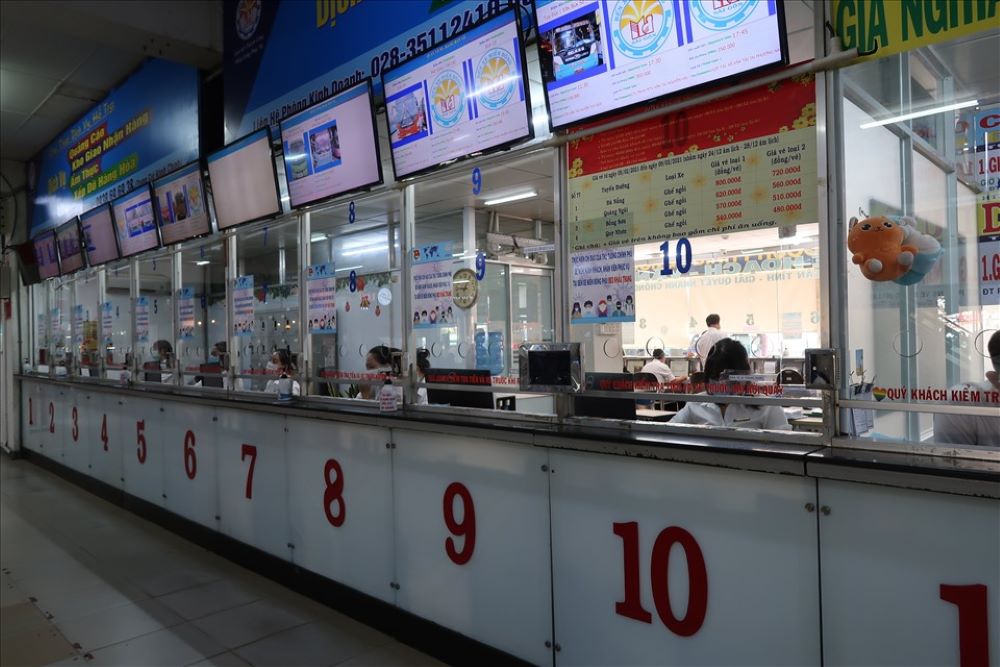 Quầy vé tại bến xe Bến Trại (Ảnh: Sưu tầm Internet)