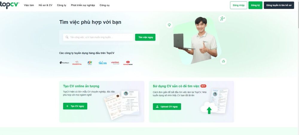 Website tìm việc TopCV cho phép tìm việc theo tỉnh/thành