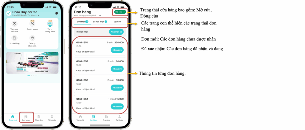 Hướng dẫn sử dụng ứng dụng Merchant Xanh SM Ngon