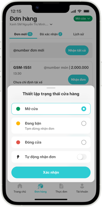 Hướng dẫn sử dụng ứng dụng Merchant Xanh SM Ngon