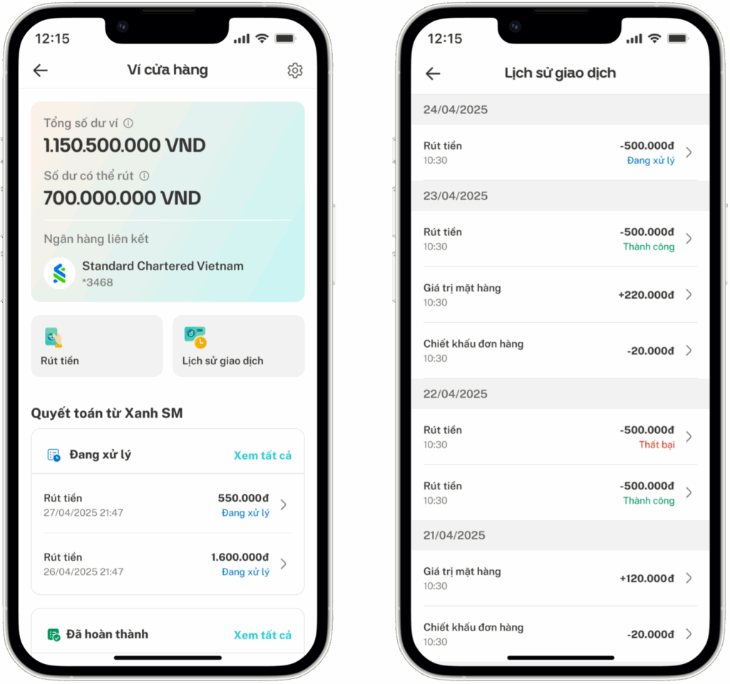 Hướng dẫn sử dụng ứng dụng Merchant Xanh SM Ngon