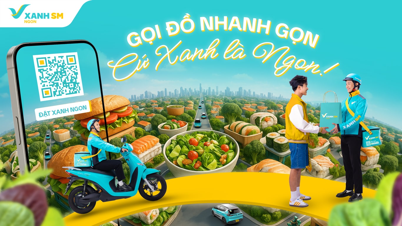 dịch vụ giao đồ ăn Xanh SM Ngon