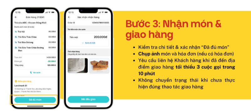 Xác nhận và giao hàng