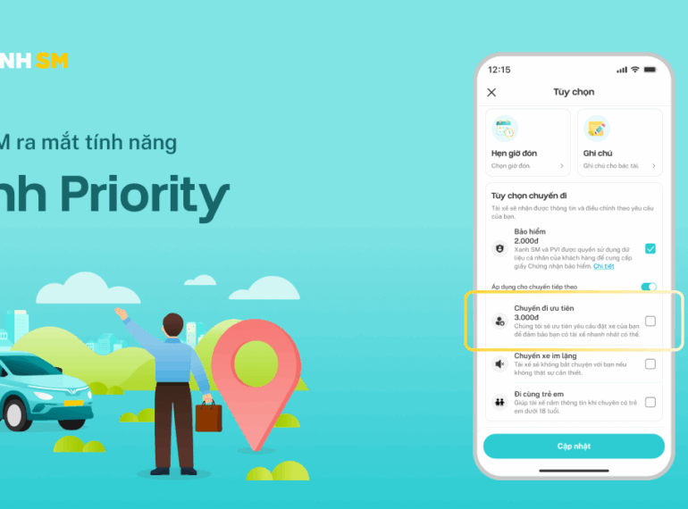 Xanh SM giới thiệu tính năng mới Chuyến đi ưu tiên - Xanh Priority
