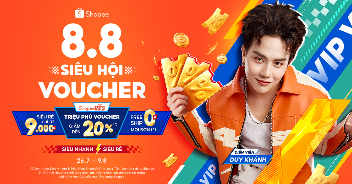 8.8 Siêu Hội Voucher - Siêu Nhanh Siêu Rẻ