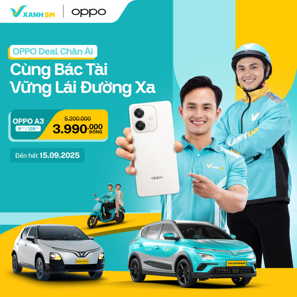 Ưu đãi độc quyền từ OPPO dành riêng cho bác tài Xanh SM