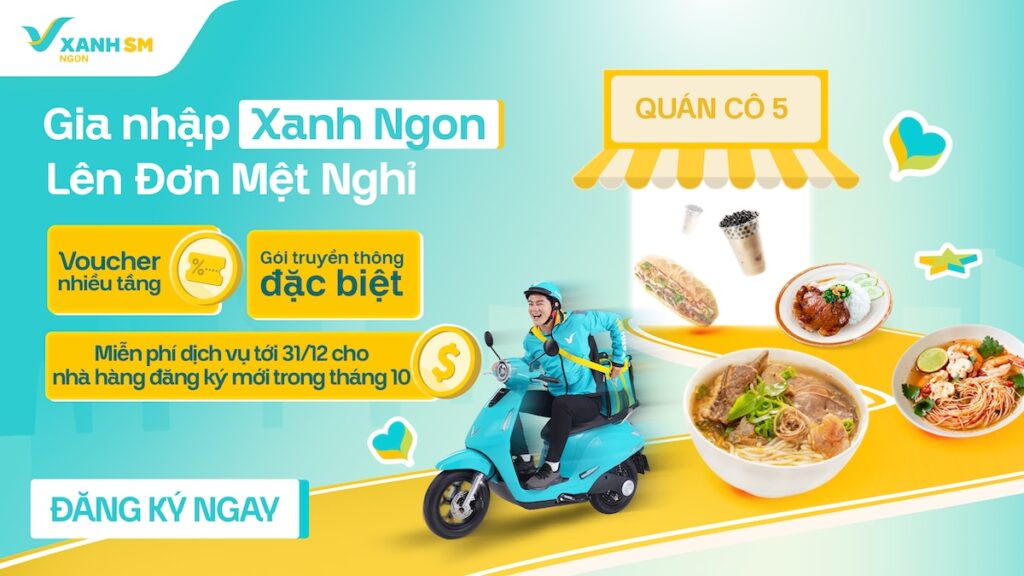 Xanh SM Ngon công bố chính sách miễn phí dịch vụ cho Nhà Hàng mới trong dịp cuối năm