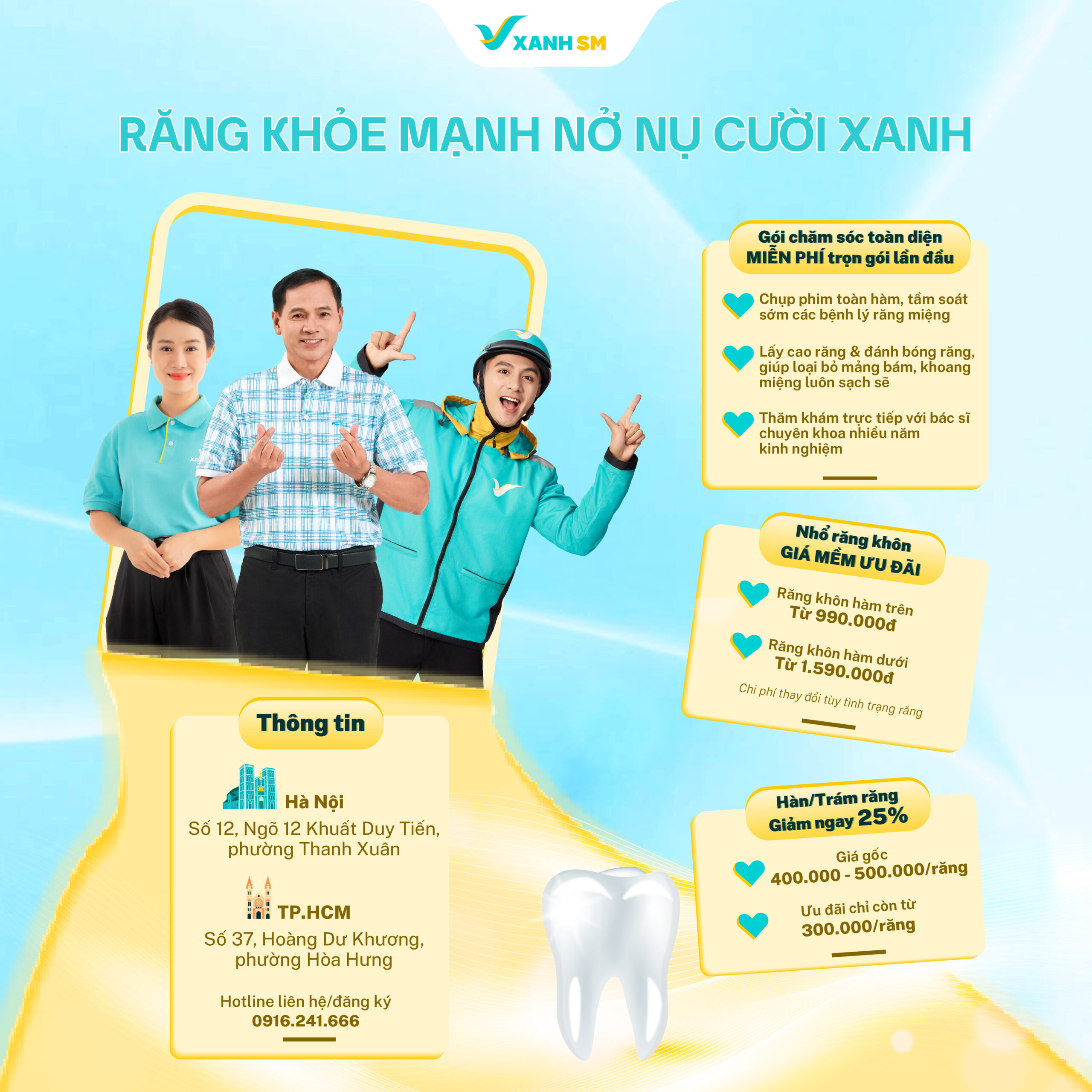 XANH HOT DEAL – RĂNG KHỎE MẠNH, NỞ NỤ CƯỜI XANH