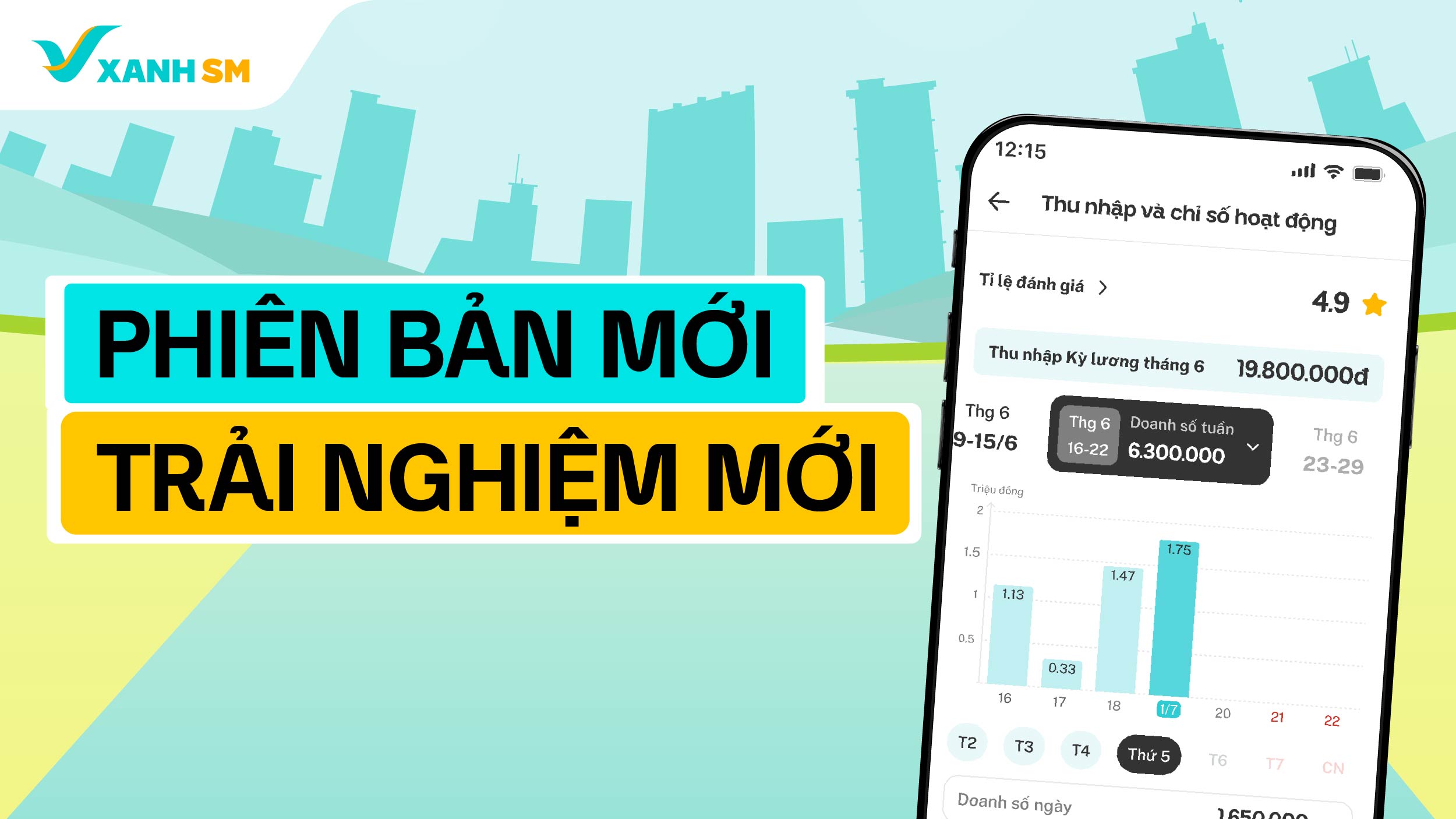 Cập nhật ứng dụng Xanh SM Driver