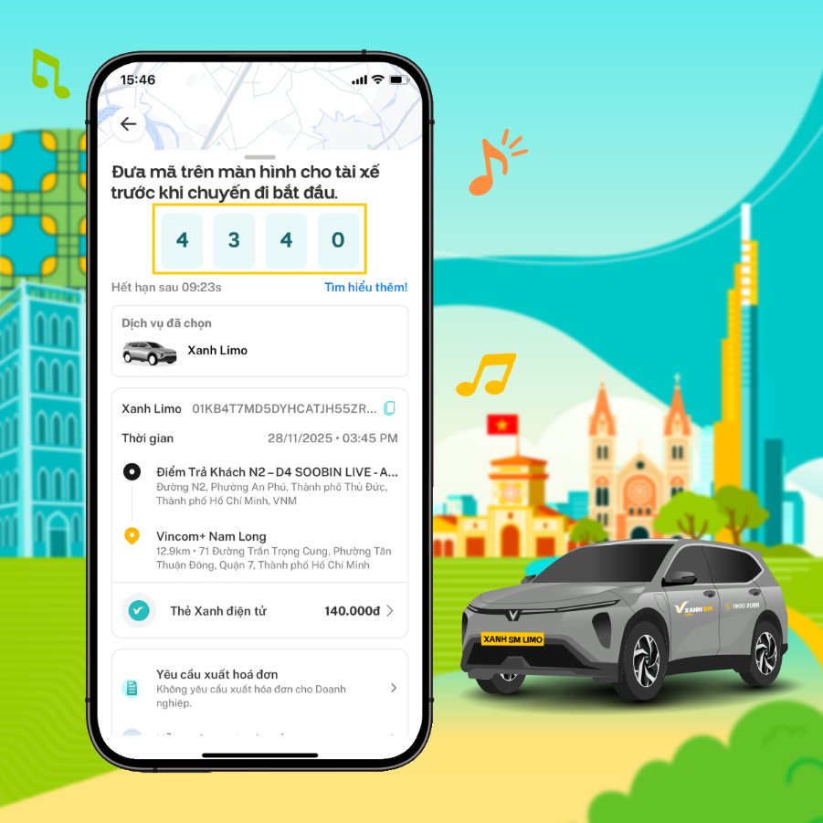 Hướng dẫn sử dụng XanhNow & điểm đón xe tại Soobin Live Concert: All-Rounder The Final 2025 - The Global City 